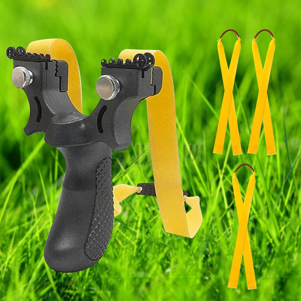 Proberos Slingshot with Aimer Points Outdoor Sling Shot Slingshot Adult Slingshot Set with 3 Rubber Bands, Premium Alloy Slingshot For Adult Proberos Slingshot with Aimer Points Outdoor Sling Shot Slingshot Adult Slingshot Set with 3 Rubber Bands, Premium Alloy Slingshot For Adult